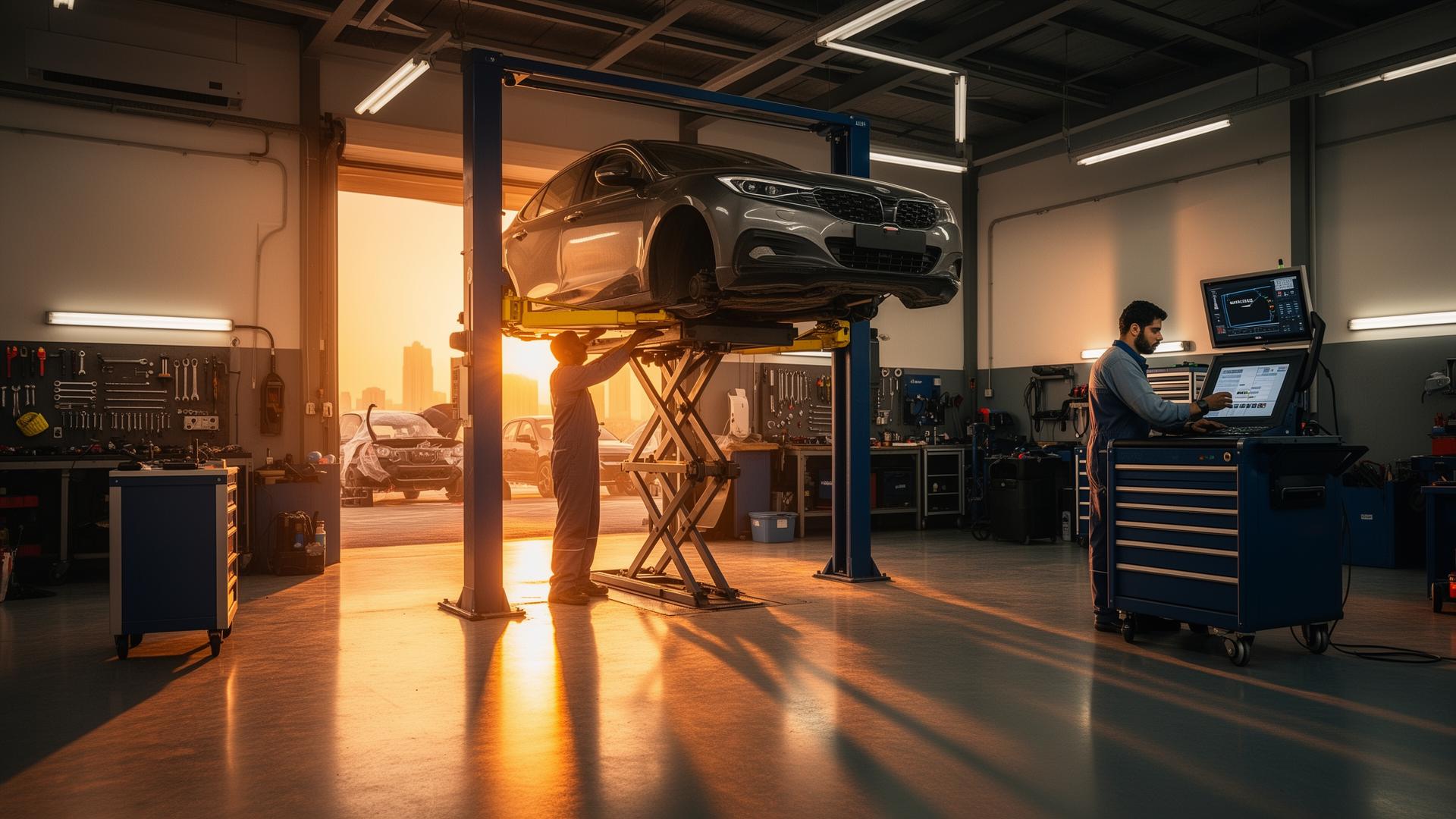 Amal Jassem Auto Services workshop in Umm Ramool, Dubai